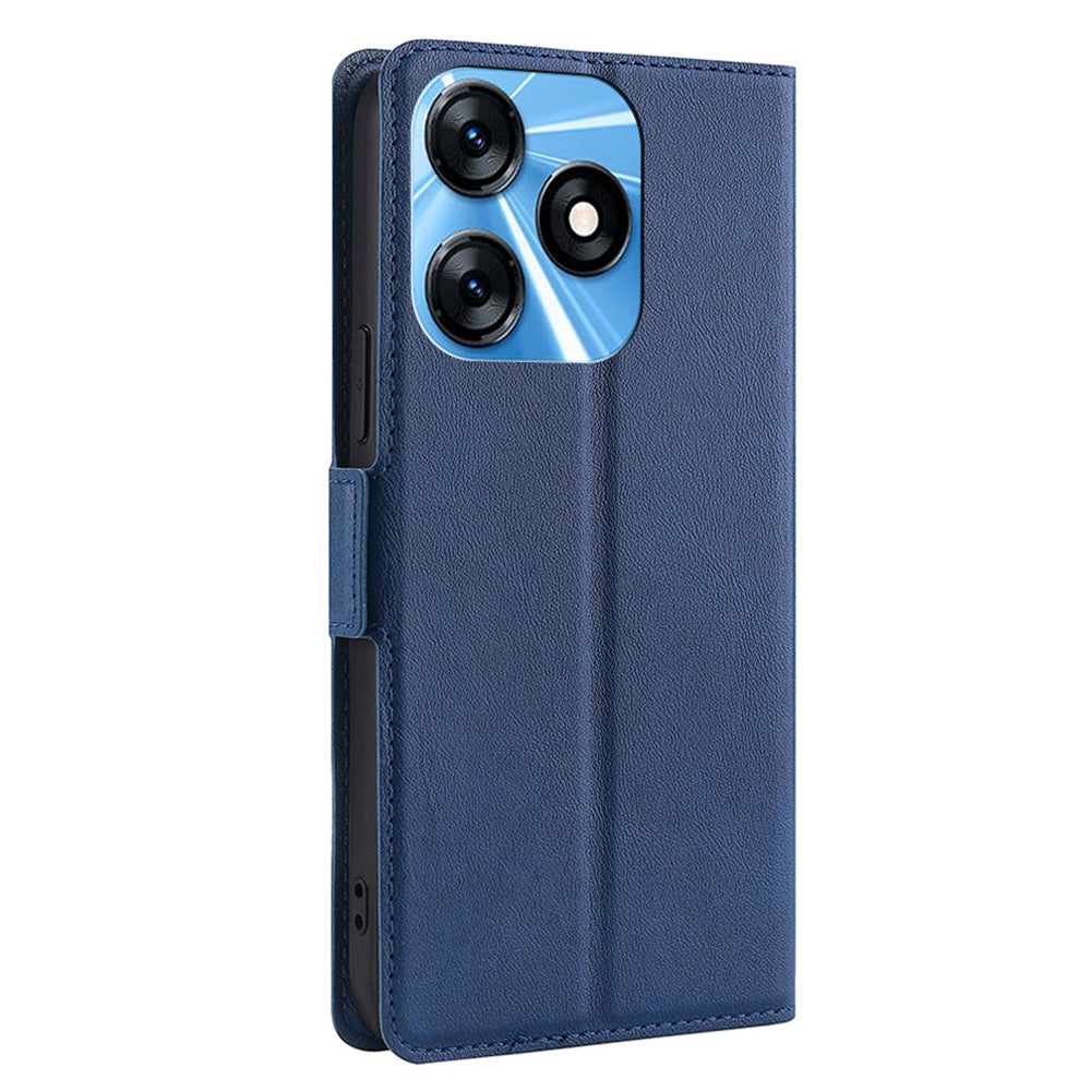 Card Slot PU Leather Phone Case for Tecno Spark 10 4G Flip Stand Shockproof Protective Cover