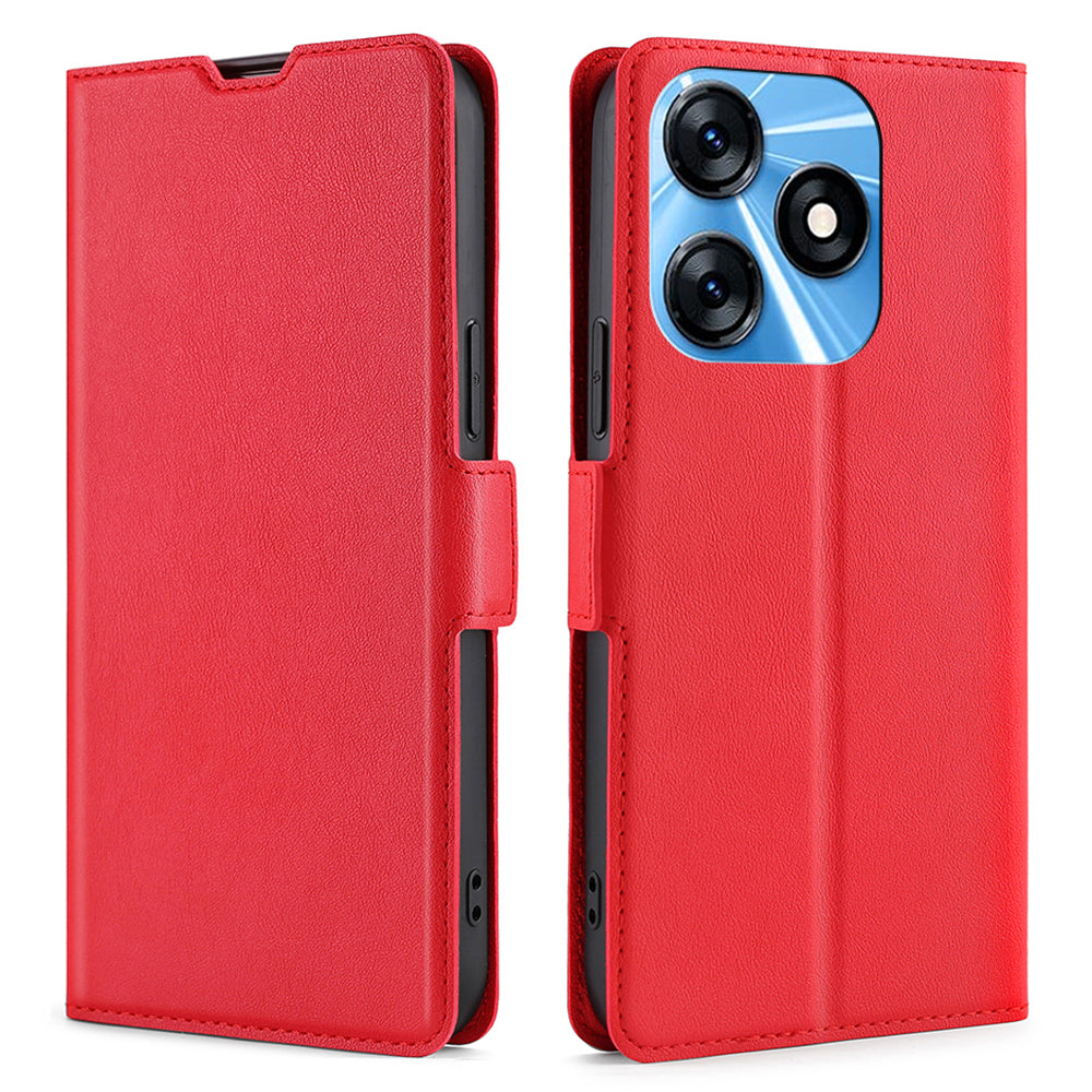 Card Slot PU Leather Phone Case for Tecno Spark 10 4G Flip Stand Shockproof Protective Cover