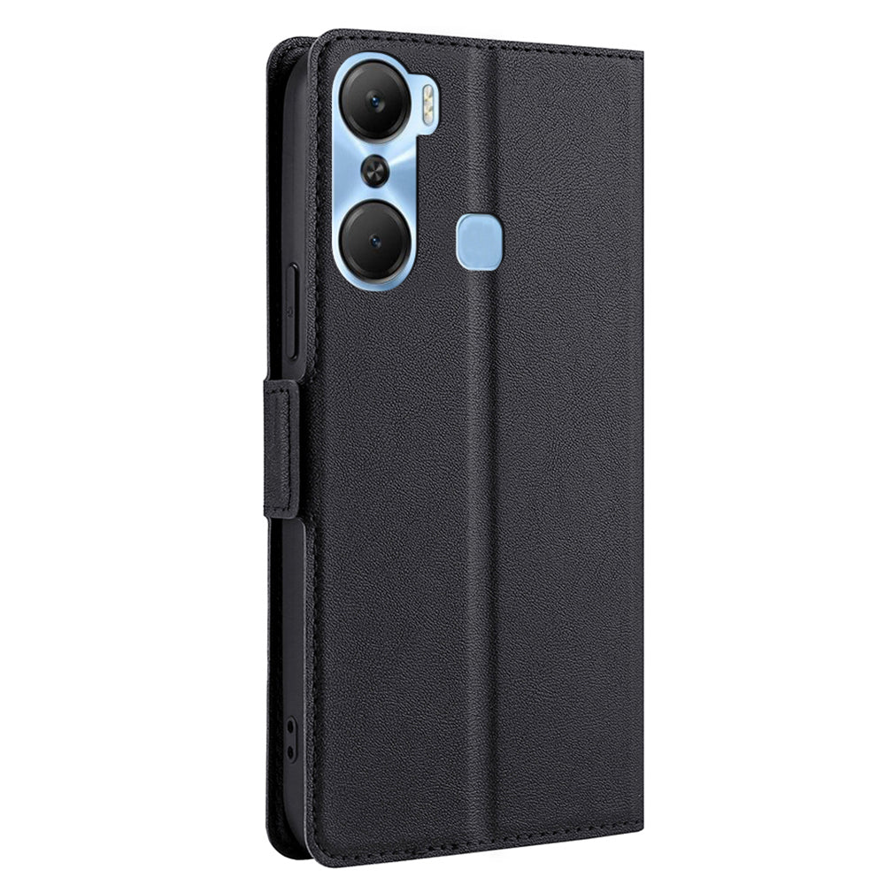 For Infinix Hot 12 Pro 4G Shockproof Phone Case PU Leather Anti-Drop Flip Cover with Card Slot Stand