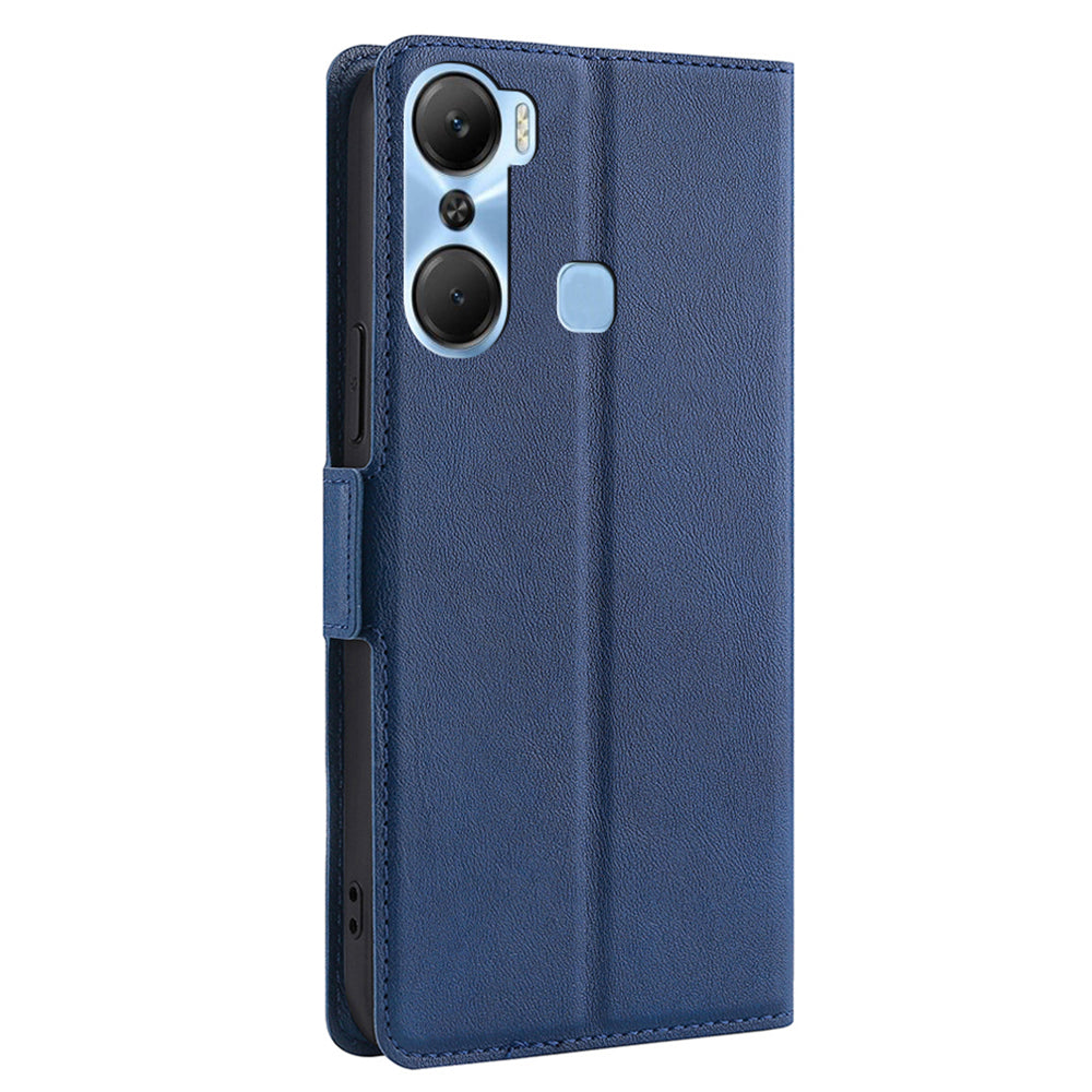 For Infinix Hot 12 Pro 4G Shockproof Phone Case PU Leather Anti-Drop Flip Cover with Card Slot Stand