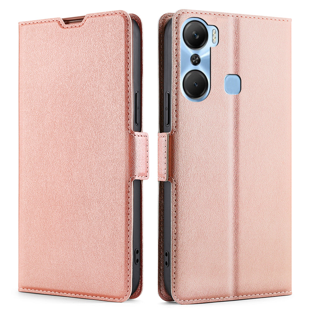 For Infinix Hot 12 Pro 4G Shockproof Phone Case PU Leather Anti-Drop Flip Cover with Card Slot Stand