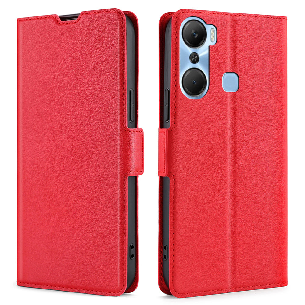 For Infinix Hot 12 Pro 4G Shockproof Phone Case PU Leather Anti-Drop Flip Cover with Card Slot Stand