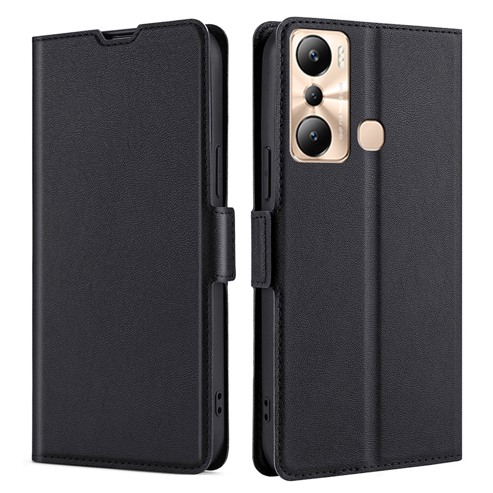 Card Slot Phone Case for Infinix Hot 20i 4G Shockproof PU Leather Flip Stand Protective Cover