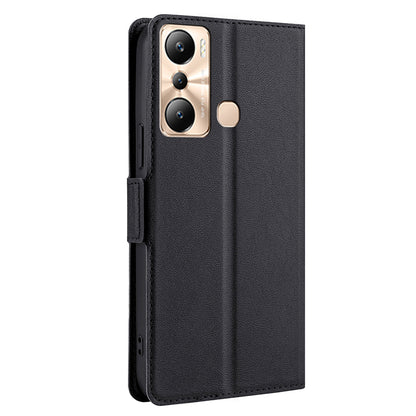 Card Slot Phone Case for Infinix Hot 20i 4G Shockproof PU Leather Flip Stand Protective Cover