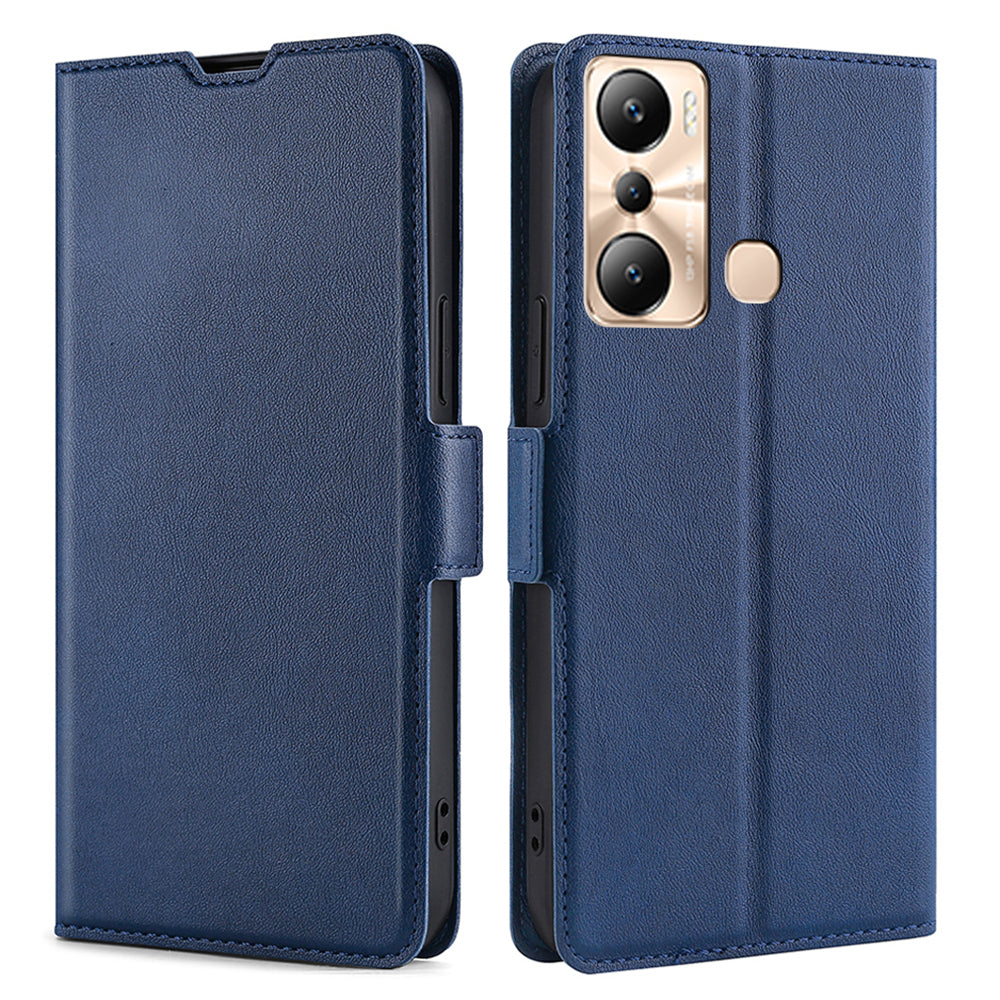 Card Slot Phone Case for Infinix Hot 20i 4G Shockproof PU Leather Flip Stand Protective Cover