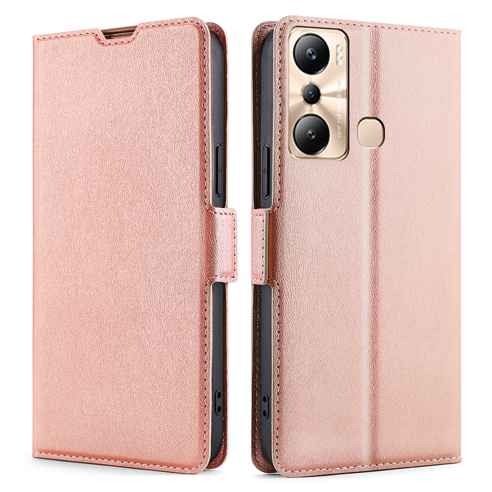 Card Slot Phone Case for Infinix Hot 20i 4G Shockproof PU Leather Flip Stand Protective Cover