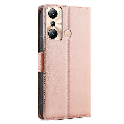 Card Slot Phone Case for Infinix Hot 20i 4G Shockproof PU Leather Flip Stand Protective Cover