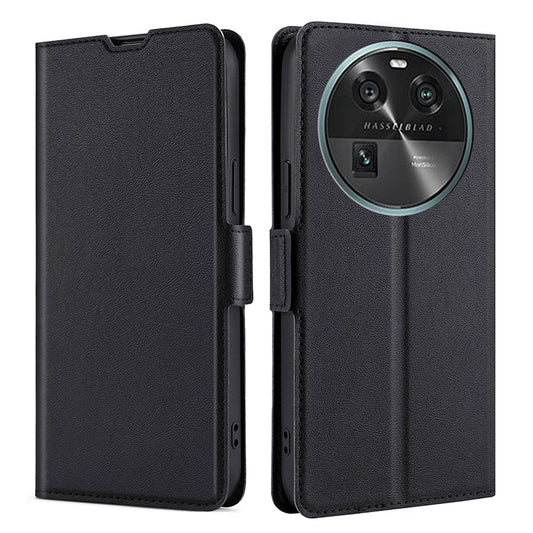 For Oppo Find X6 Fall-proof PU Leather Card Slot Phone Flip Case Stand Protective Cover