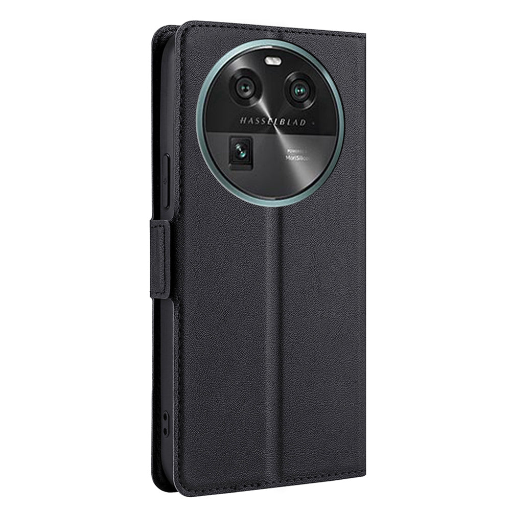 For Oppo Find X6 Fall-proof PU Leather Card Slot Phone Flip Case Stand Protective Cover