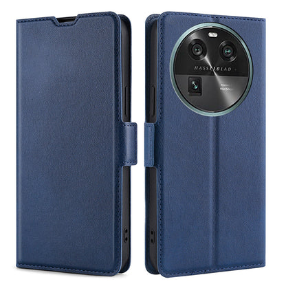 For Oppo Find X6 Fall-proof PU Leather Card Slot Phone Flip Case Stand Protective Cover