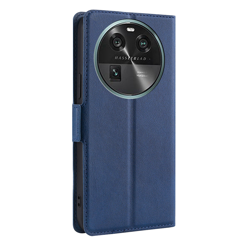 For Oppo Find X6 Fall-proof PU Leather Card Slot Phone Flip Case Stand Protective Cover