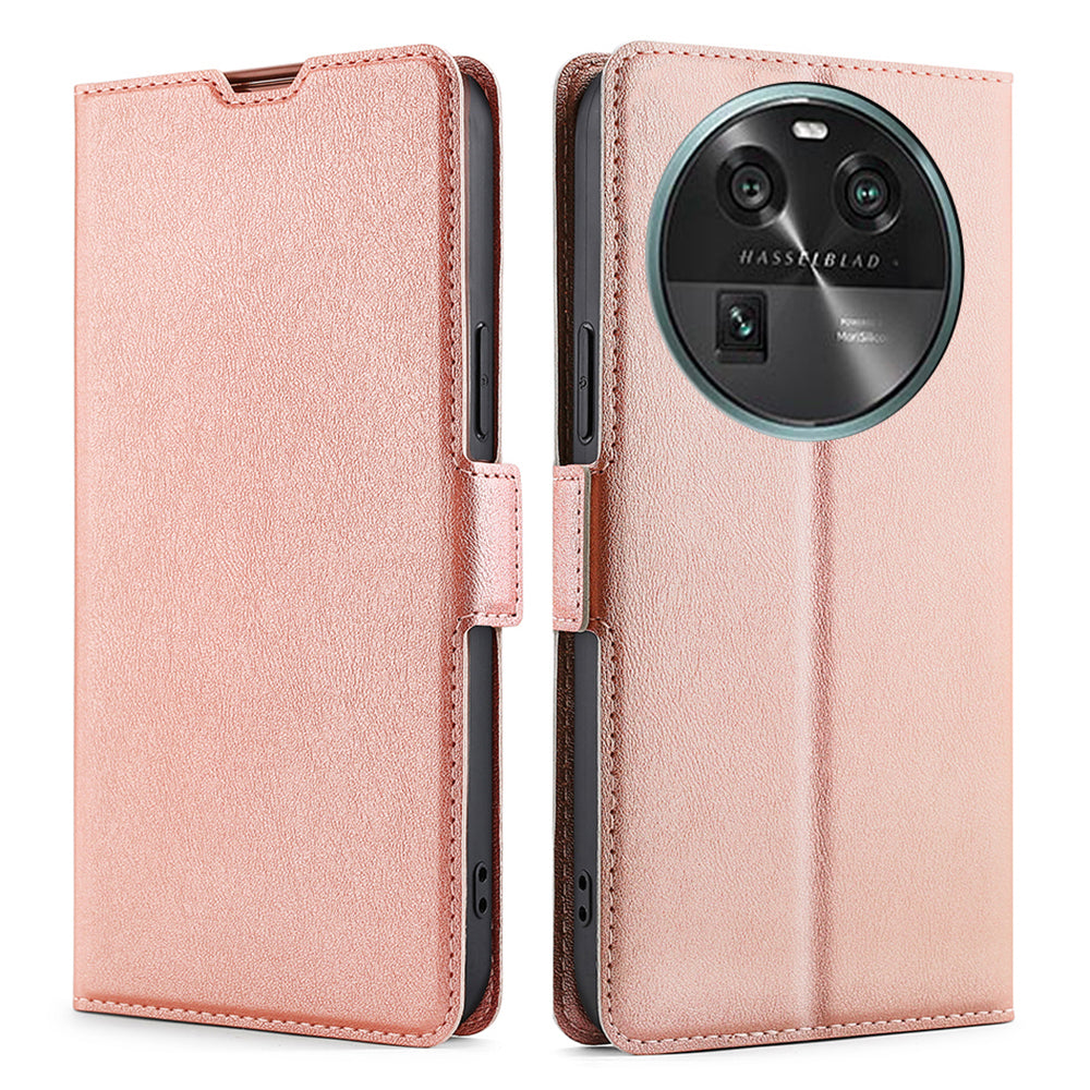For Oppo Find X6 Fall-proof PU Leather Card Slot Phone Flip Case Stand Protective Cover