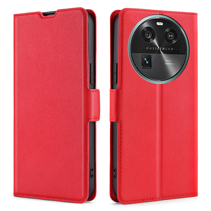For Oppo Find X6 Fall-proof PU Leather Card Slot Phone Flip Case Stand Protective Cover