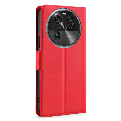 For Oppo Find X6 Fall-proof PU Leather Card Slot Phone Flip Case Stand Protective Cover