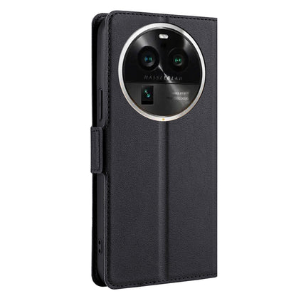 For Oppo Find X6 Pro Fall-proof Card Slot Phone Flip Case Stand PU Leather Protective Cover