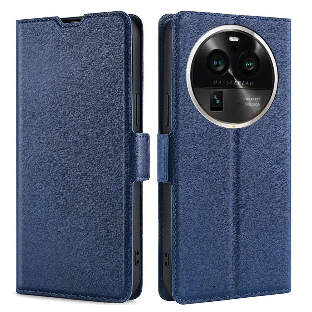 For Oppo Find X6 Pro Fall-proof Card Slot Phone Flip Case Stand PU Leather Protective Cover