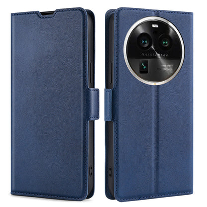 For Oppo Find X6 Pro Fall-proof Card Slot Phone Flip Case Stand PU Leather Protective Cover