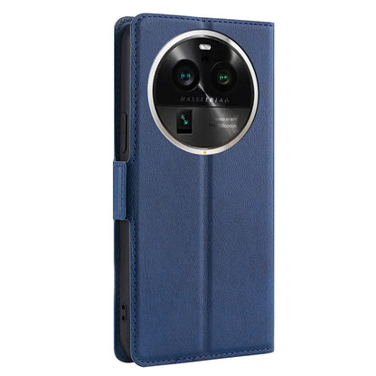 For Oppo Find X6 Pro Fall-proof Card Slot Phone Flip Case Stand PU Leather Protective Cover