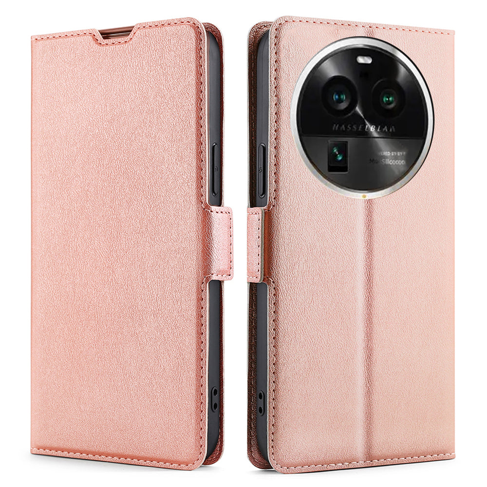 For Oppo Find X6 Pro Fall-proof Card Slot Phone Flip Case Stand PU Leather Protective Cover