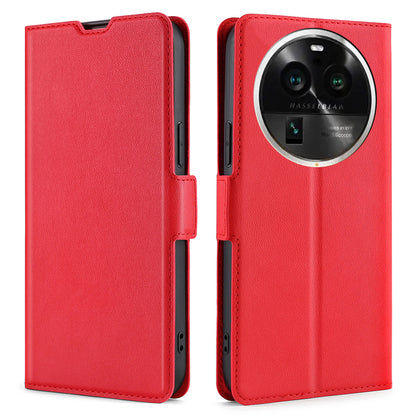 For Oppo Find X6 Pro Fall-proof Card Slot Phone Flip Case Stand PU Leather Protective Cover