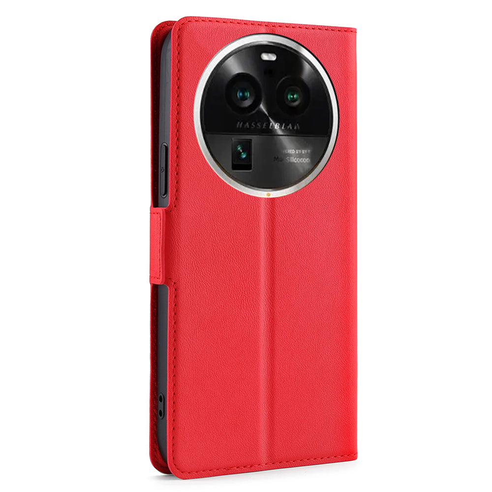 For Oppo Find X6 Pro Fall-proof Card Slot Phone Flip Case Stand PU Leather Protective Cover