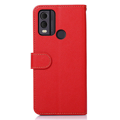 KHAZNEH For Nokia C22 RFID Blocking PU Leather Phone Case Litchi Texture Wallet Stand Cover