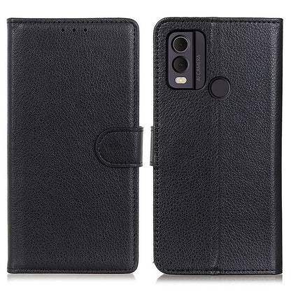 For Nokia C22 Litchi Texture Leather Wallet Phone Case Flip Stand Drop-proof Cover