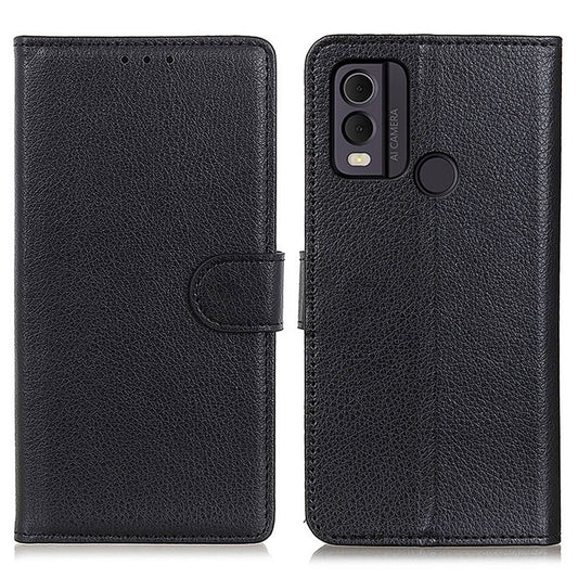 For Nokia C22 Litchi Texture Leather Wallet Phone Case Flip Stand Drop-proof Cover