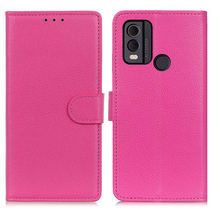 For Nokia C22 Litchi Texture Leather Wallet Phone Case Flip Stand Drop-proof Cover