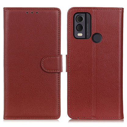 For Nokia C22 Litchi Texture Leather Wallet Phone Case Flip Stand Drop-proof Cover