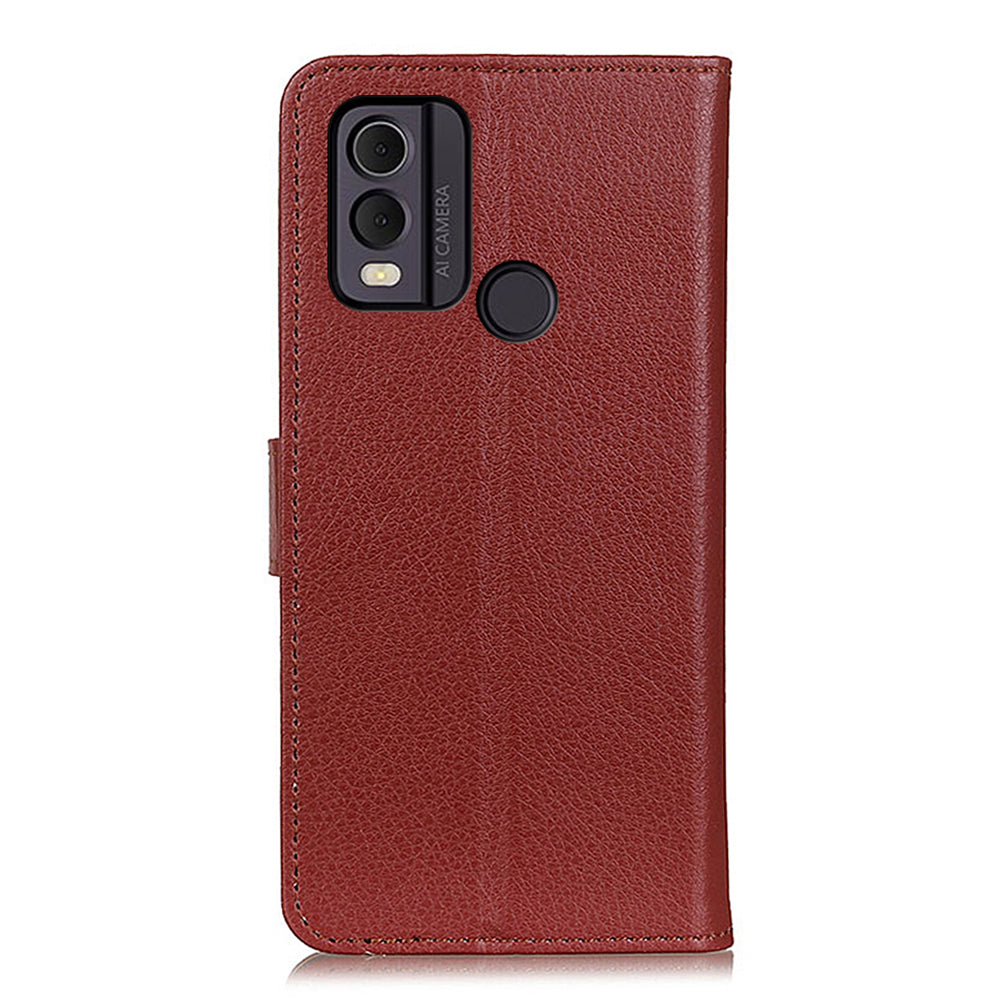 For Nokia C22 Litchi Texture Leather Wallet Phone Case Flip Stand Drop-proof Cover