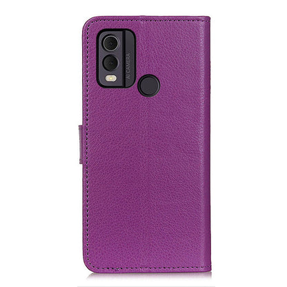 For Nokia C22 Litchi Texture Leather Wallet Phone Case Flip Stand Drop-proof Cover