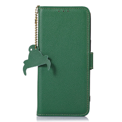 For Nokia C22 Genuine Cow Leather Flip Phone Case Wallet RFID Blocking Stand Cover