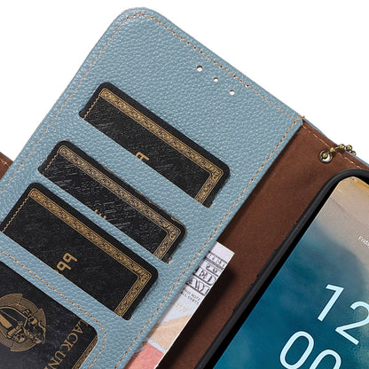 For Nokia C22 Genuine Cow Leather Flip Phone Case Wallet RFID Blocking Stand Cover