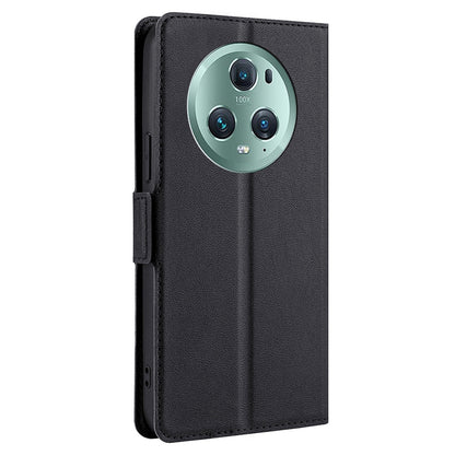 For Honor Magic5 Pro Stand Phone Case PU Leather + TPU Card Holder Cover