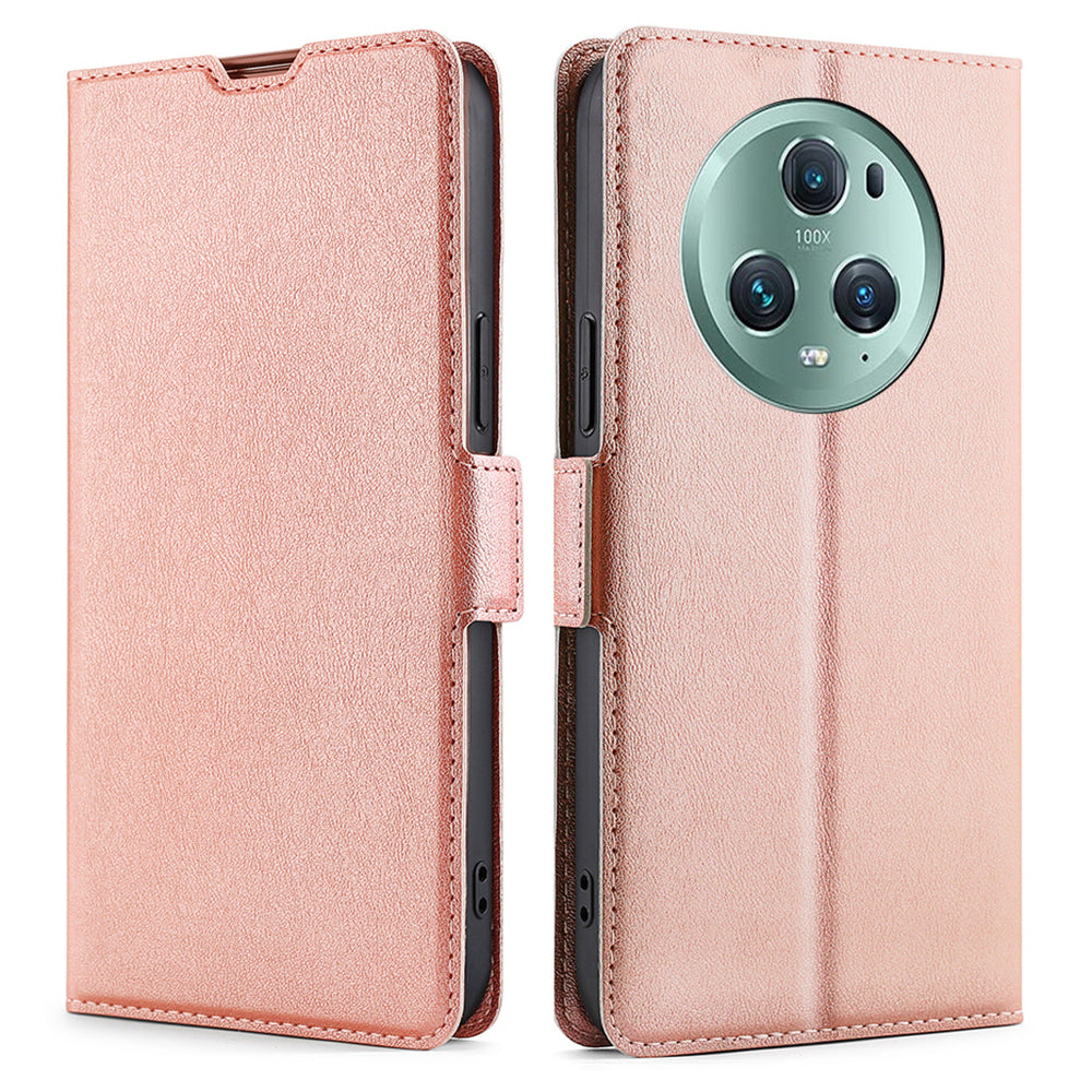 For Honor Magic5 Pro Stand Phone Case PU Leather + TPU Card Holder Cover