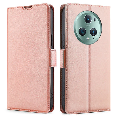For Honor Magic5 Pro Stand Phone Case PU Leather + TPU Card Holder Cover