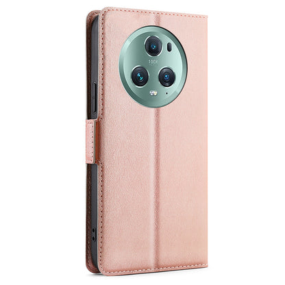 For Honor Magic5 Pro Stand Phone Case PU Leather + TPU Card Holder Cover