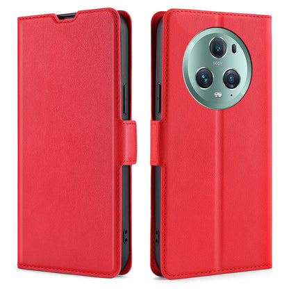 For Honor Magic5 Pro Stand Phone Case PU Leather + TPU Card Holder Cover