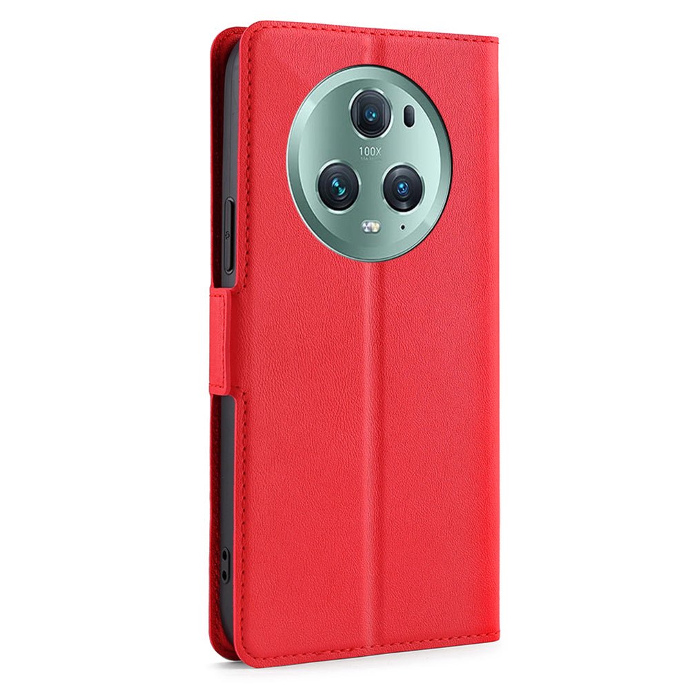 For Honor Magic5 Pro Stand Phone Case PU Leather + TPU Card Holder Cover