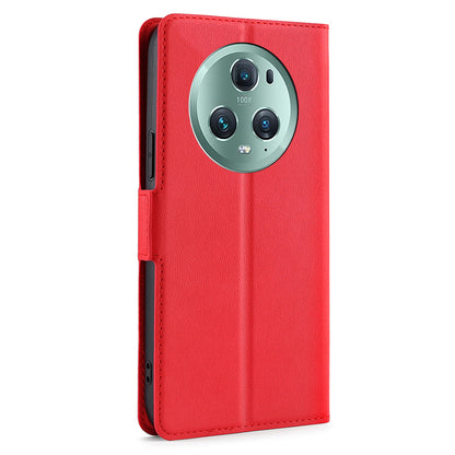 For Honor Magic5 Pro Stand Phone Case PU Leather + TPU Card Holder Cover