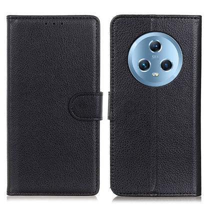 For Honor Magic5 Litchi Texture Anti-drop Phone Case Flip Stand Leather Wallet Cover