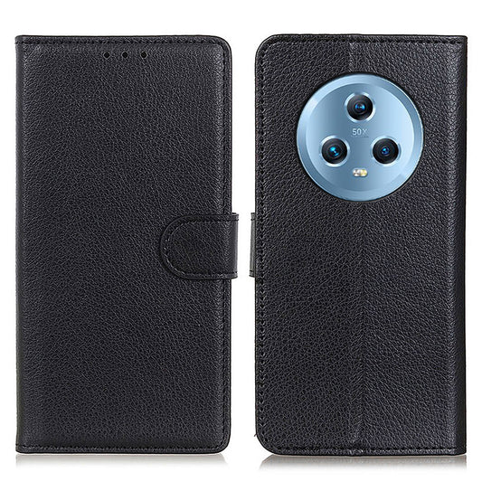 For Honor Magic5 Litchi Texture Anti-drop Phone Case Flip Stand Leather Wallet Cover