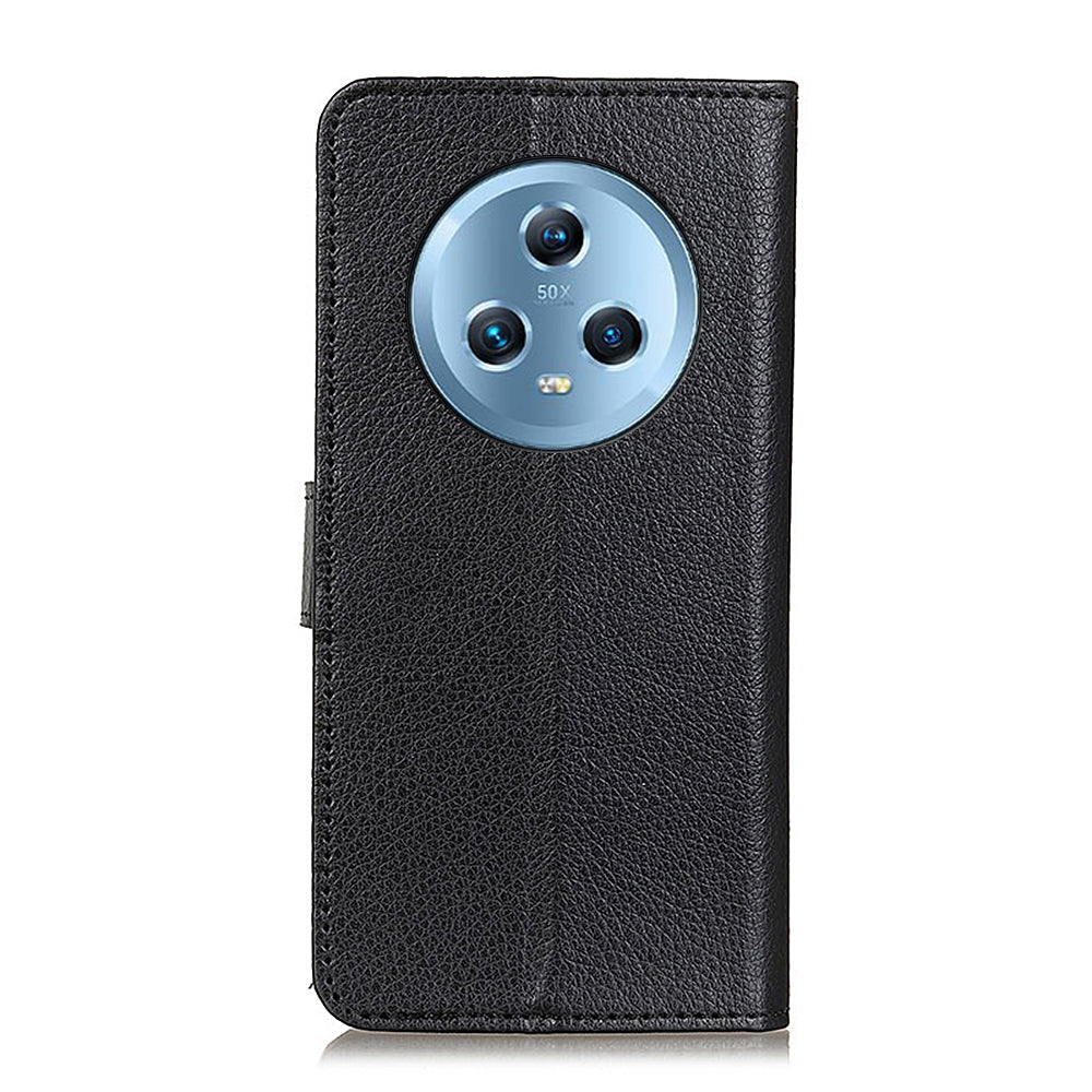 For Honor Magic5 Litchi Texture Anti-drop Phone Case Flip Stand Leather Wallet Cover