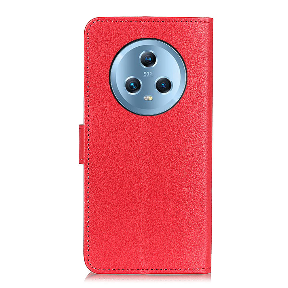 For Honor Magic5 Litchi Texture Anti-drop Phone Case Flip Stand Leather Wallet Cover