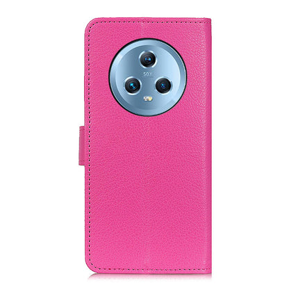 For Honor Magic5 Litchi Texture Anti-drop Phone Case Flip Stand Leather Wallet Cover