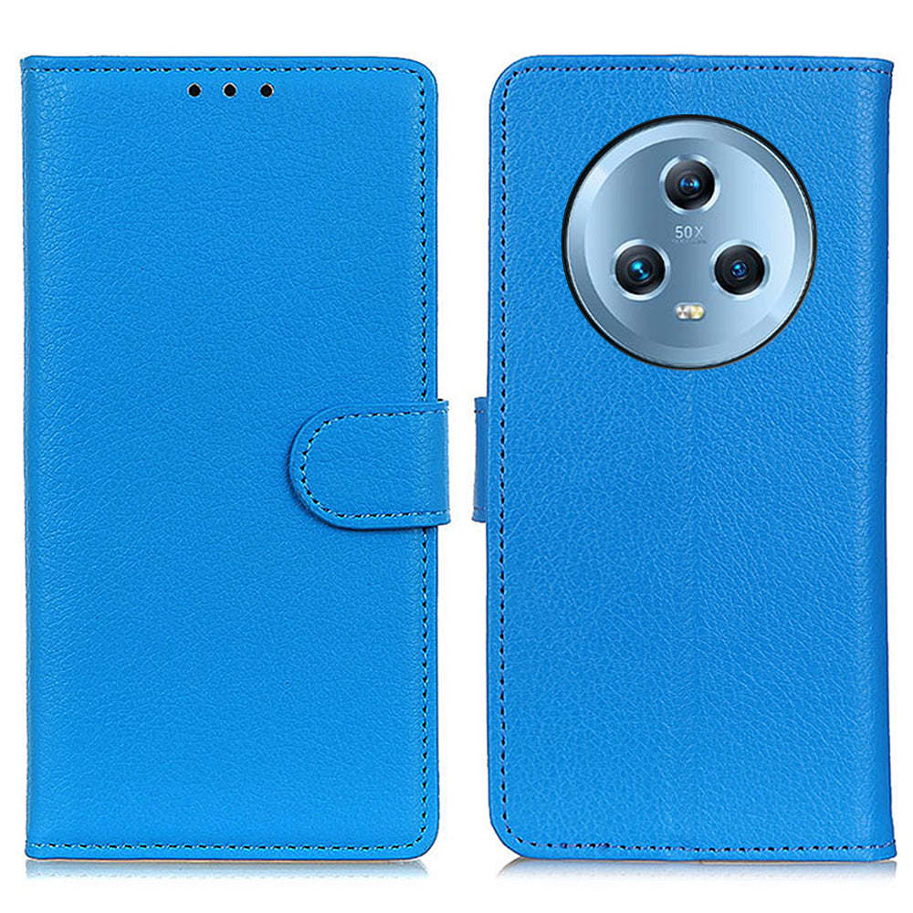 For Honor Magic5 Litchi Texture Anti-drop Phone Case Flip Stand Leather Wallet Cover