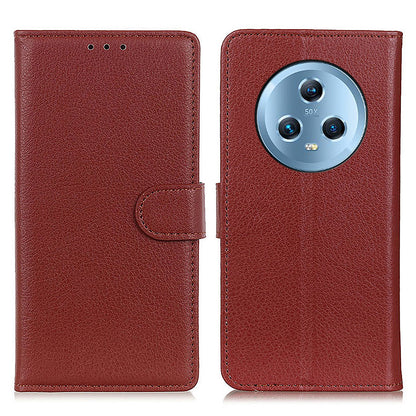 For Honor Magic5 Litchi Texture Anti-drop Phone Case Flip Stand Leather Wallet Cover