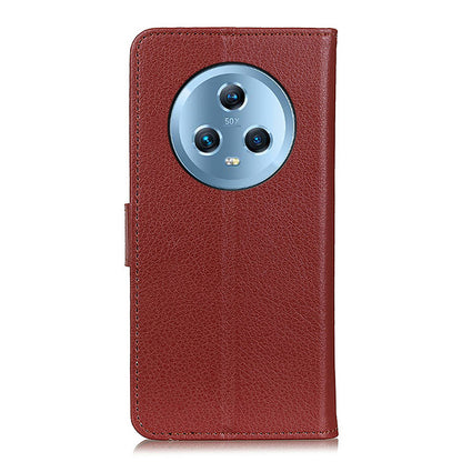 For Honor Magic5 Litchi Texture Anti-drop Phone Case Flip Stand Leather Wallet Cover