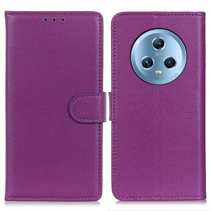 For Honor Magic5 Litchi Texture Anti-drop Phone Case Flip Stand Leather Wallet Cover